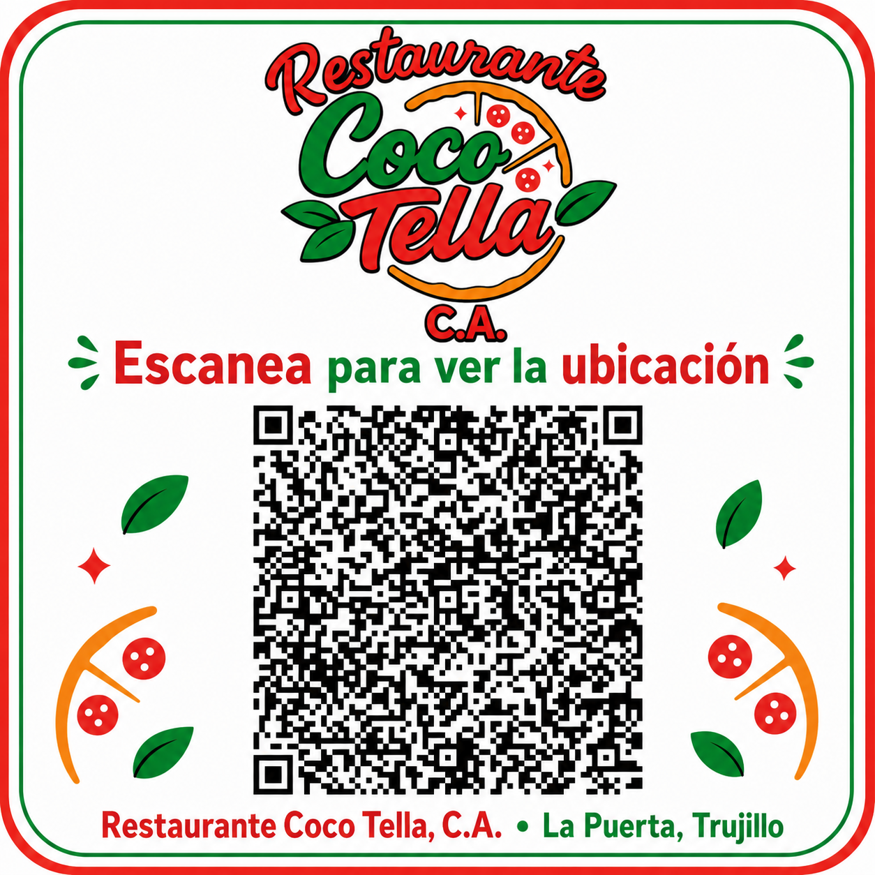 Código QR para abrir la ubicación de Coco Tella en Google Maps
